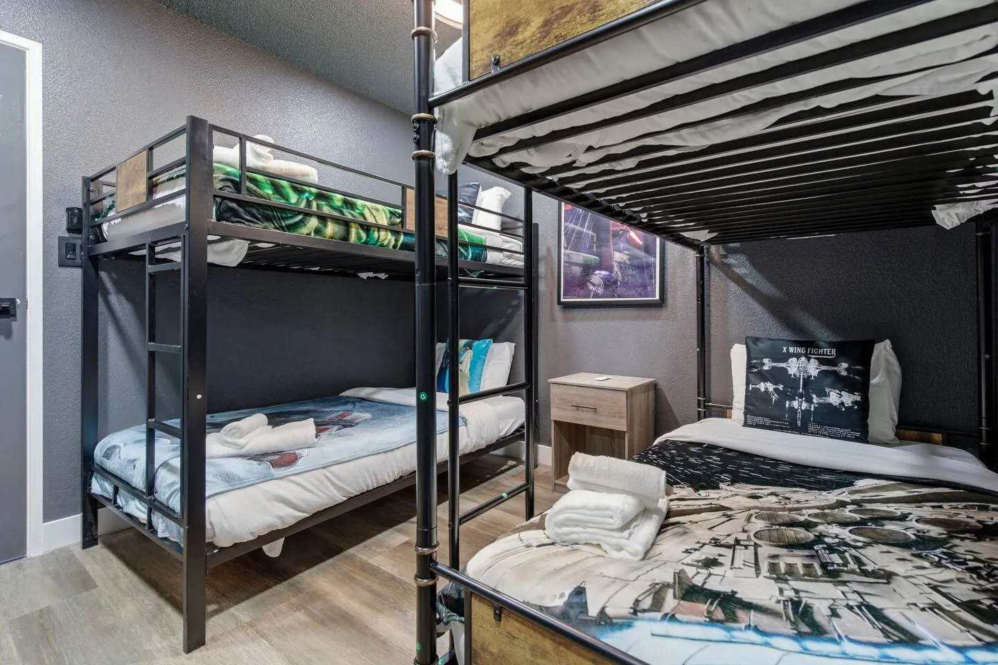 Bunk room with two sets of bunks, Star Wars Getaway in North Las Vegas