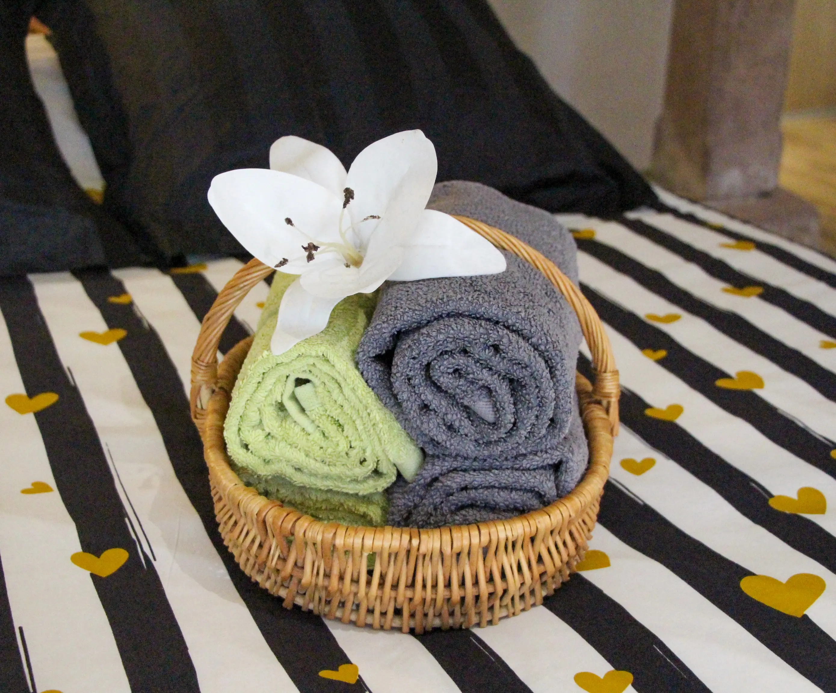 Serviettes mises à disposition dans le gîte Le P'tit Coin de chez nous à Dambach-la-Ville