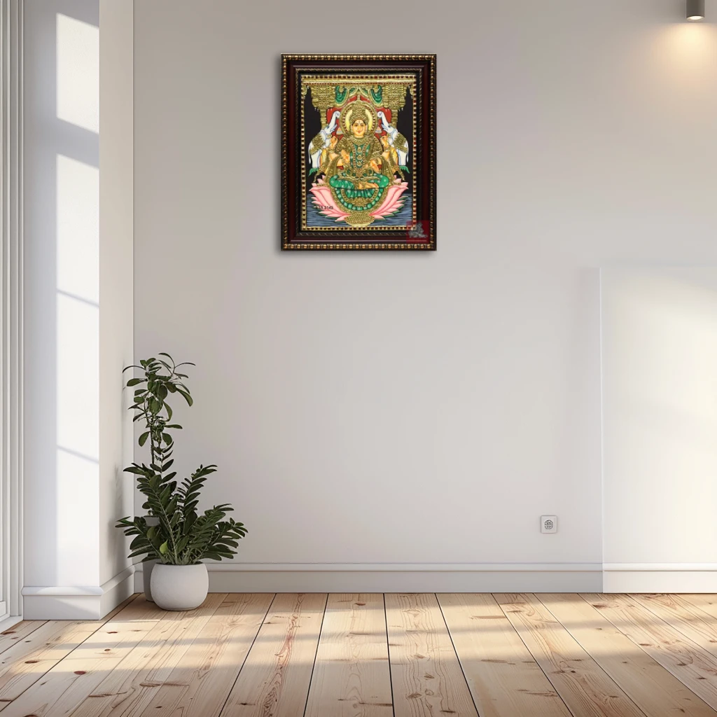 Lotus Lakshmi Tanjore Painting