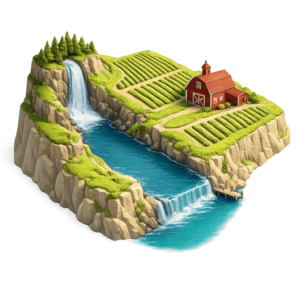 Artistic illustration of the Finger Lakes wine region.