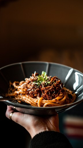 Pasta bowl with meat