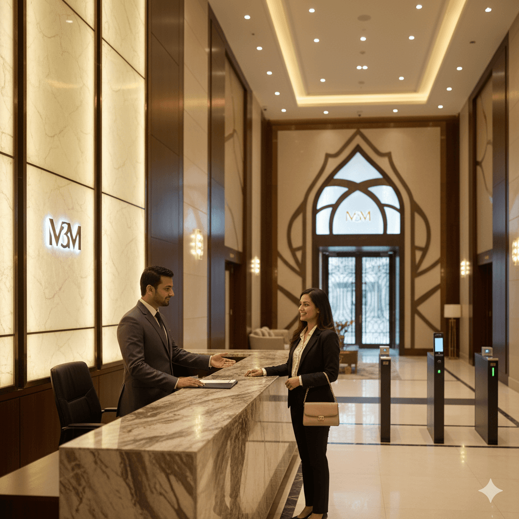 M3M Penthouses Noida: Dedicated concierge service at grand lobby