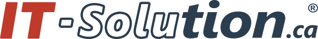Logo de l’entreprise IT-Solution sur fond noir.