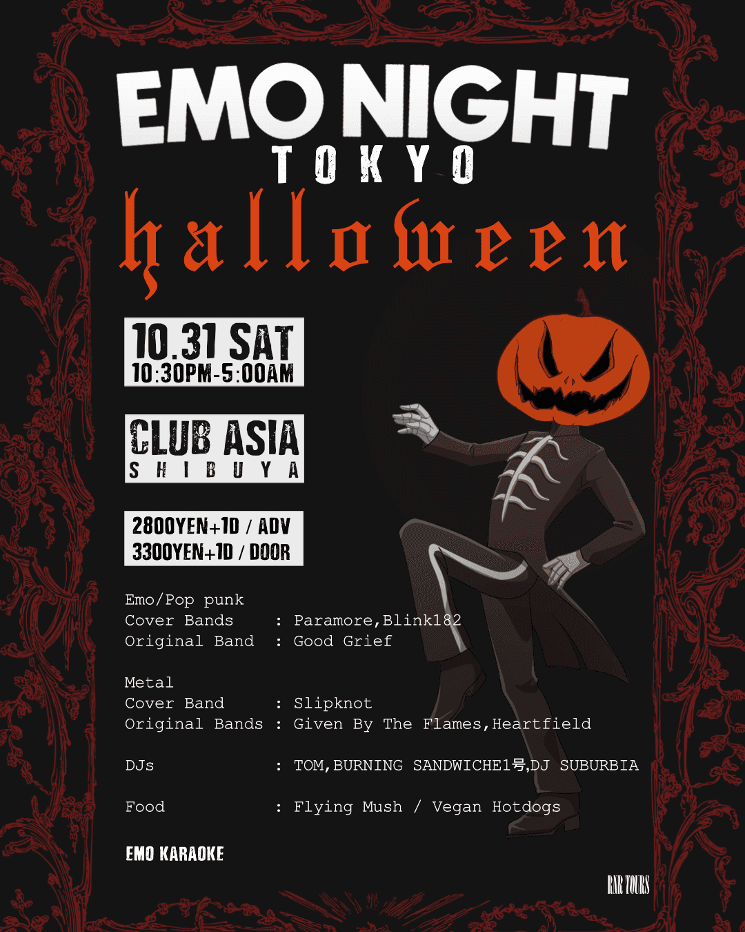 Flyer for EMO NIGHT HALLOWEEN at clubasia