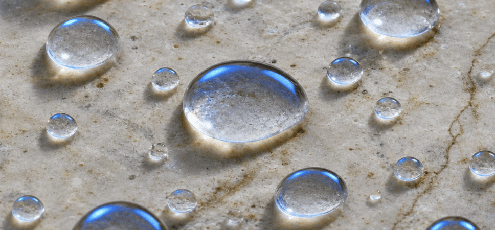 Water beading on sealed stone surface – fire retardant and stone coating service