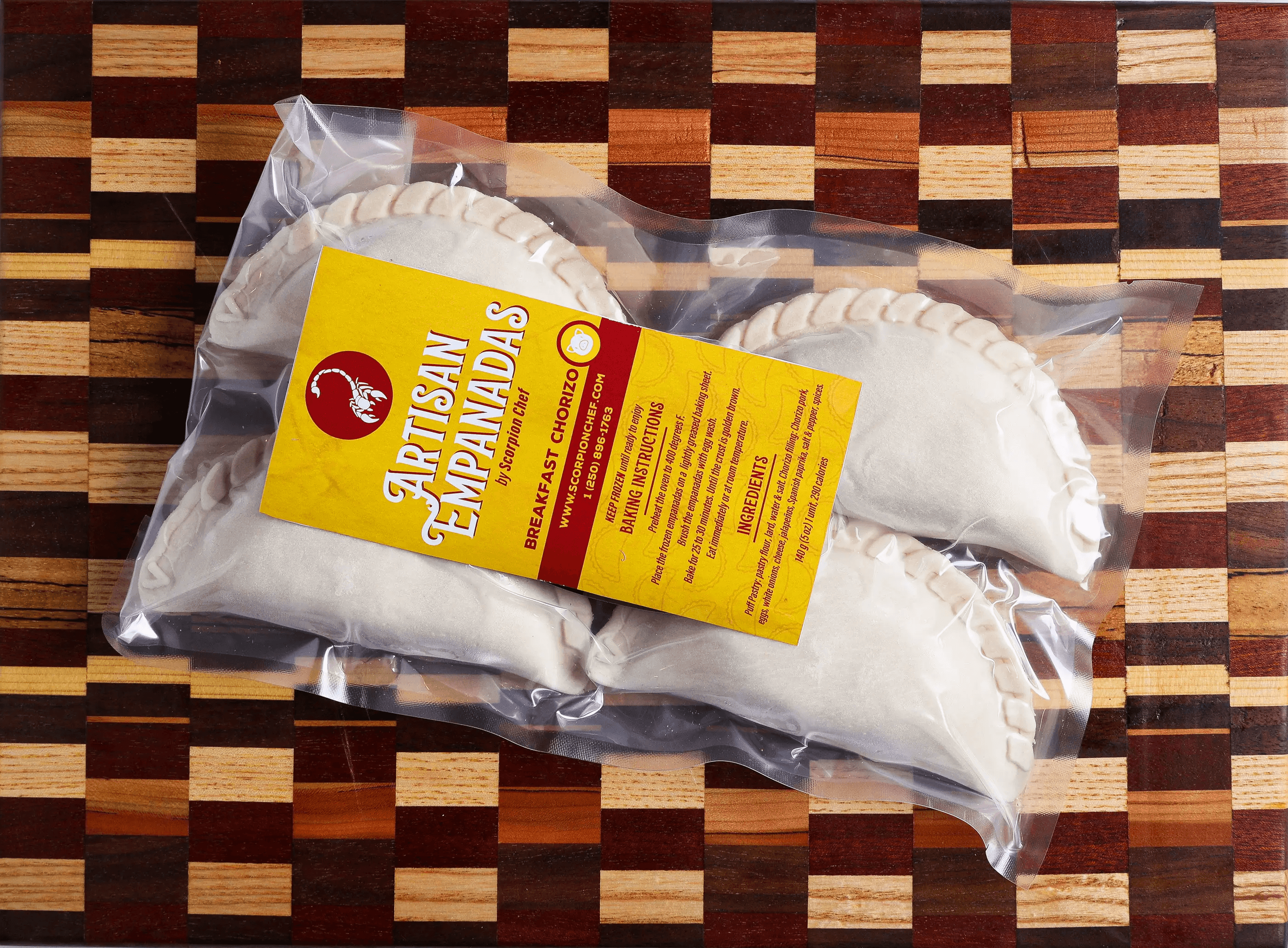 Scorpion Chef frozen breakfast chorizo empanadas order online Vancouver Island