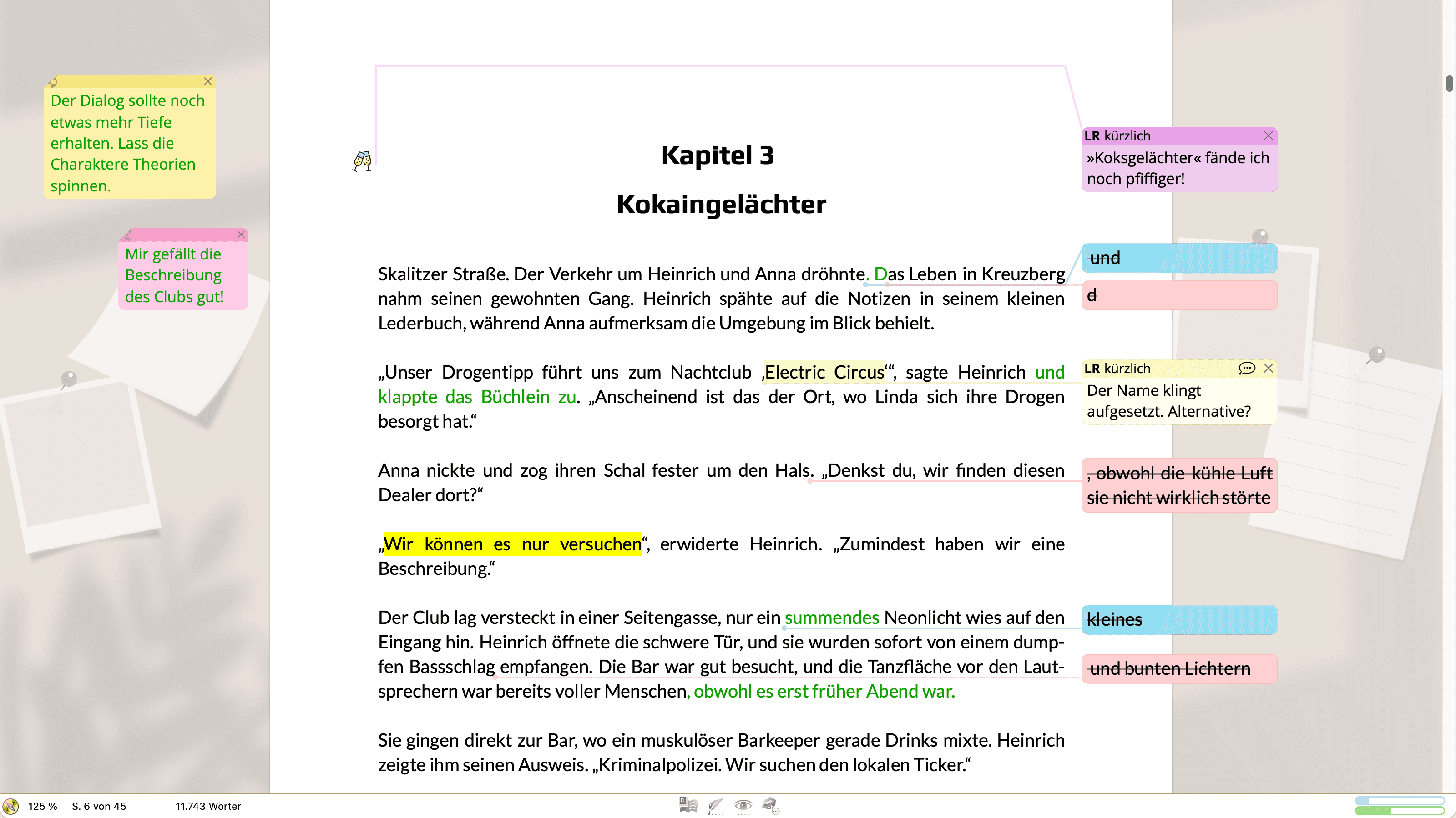 Papyrus Dokument mit Änderungsverfolgung (MS Word)