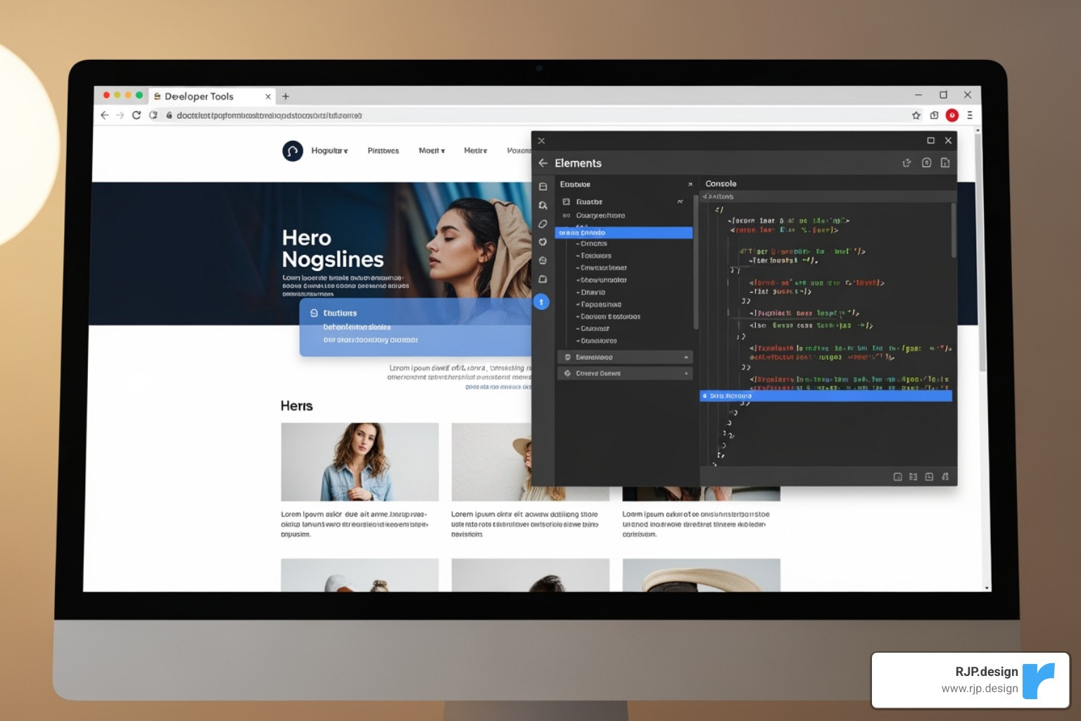Website testing in browser developer tools - build responsive website with html5 and css3
