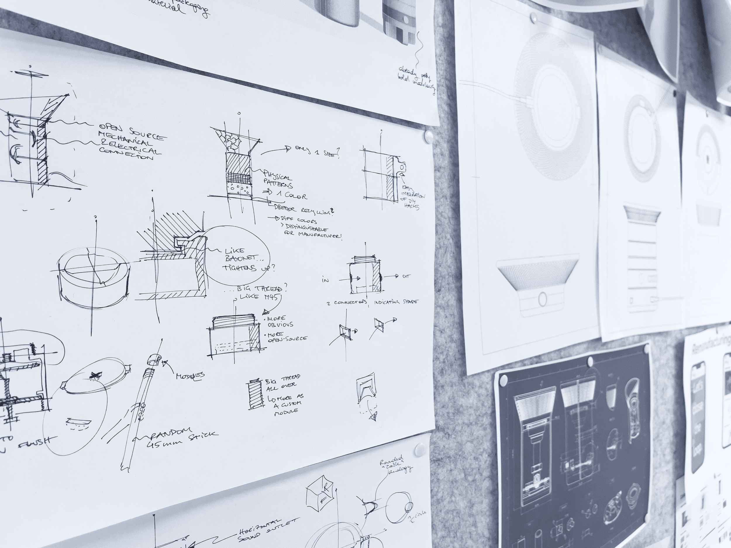 Image of sketches on a wall