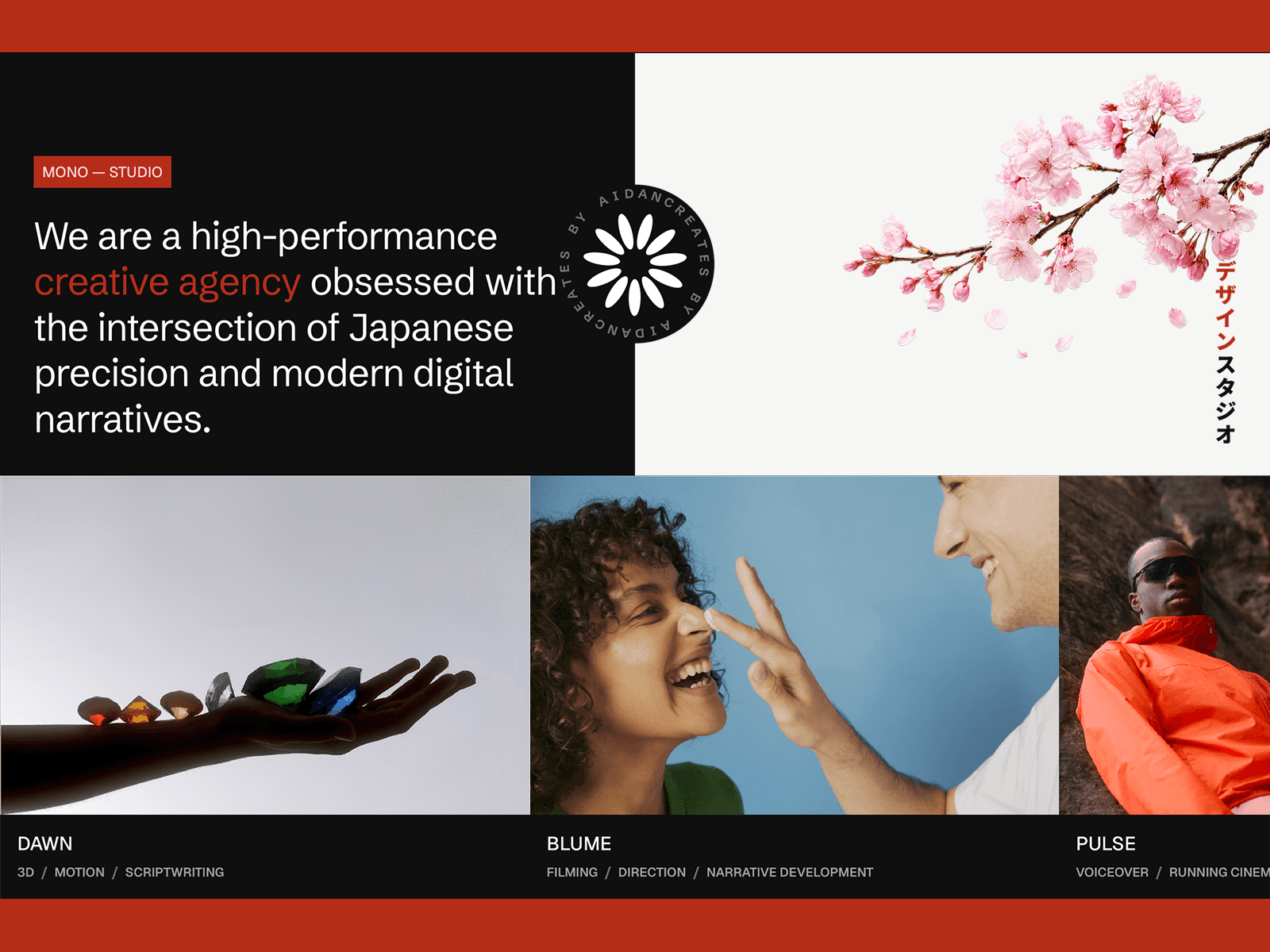 Mono Studio is a bold editorial Framer template for creative agencies, studios, and modern portfolios — crafted with Japanese-inspired precision, immersive visuals, and smooth storytelling.
