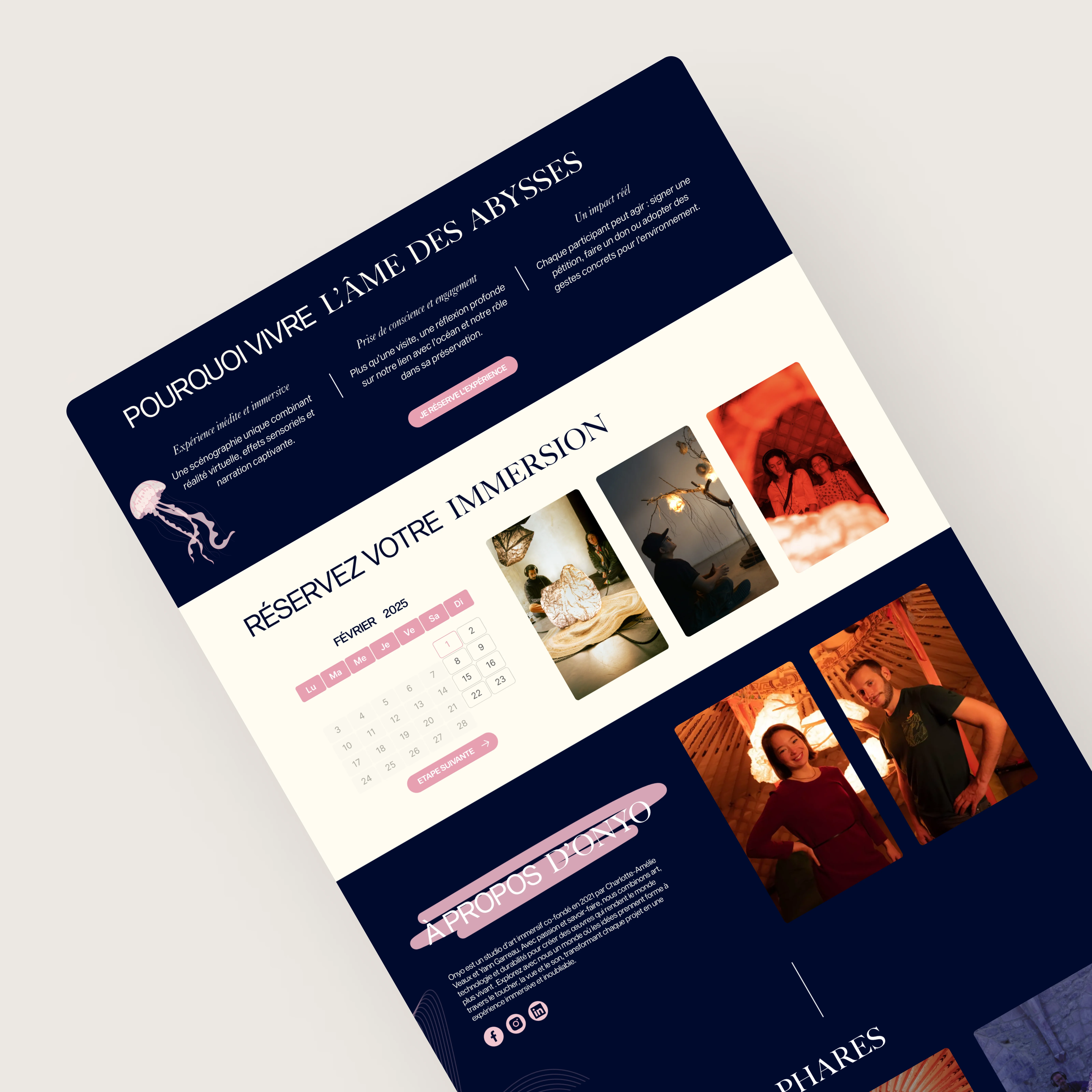 Visuels desktop des interfaces