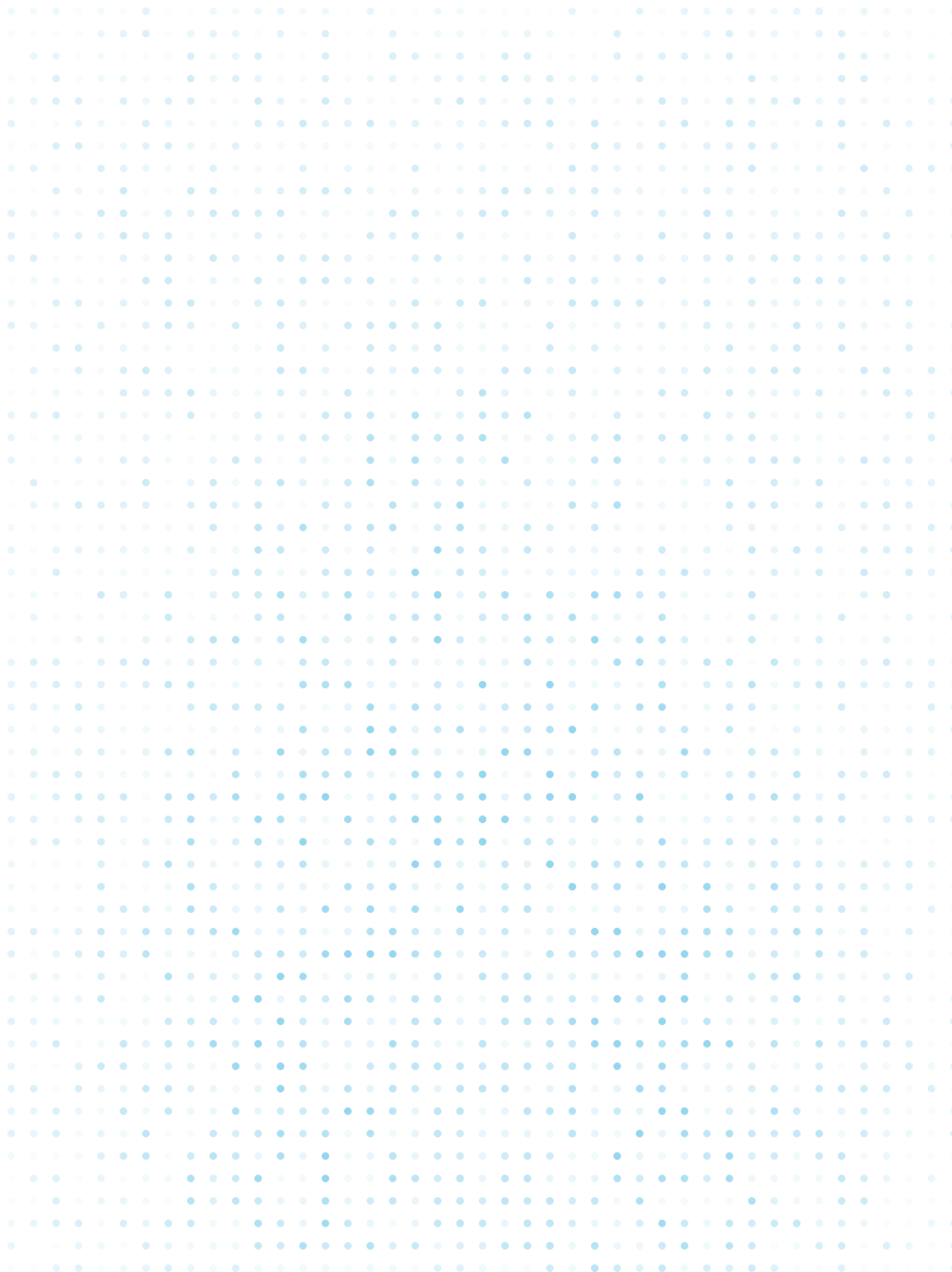 Subtle light blue dot pattern on a white background.
