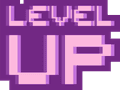 Pixel art Level Up badge for experience section