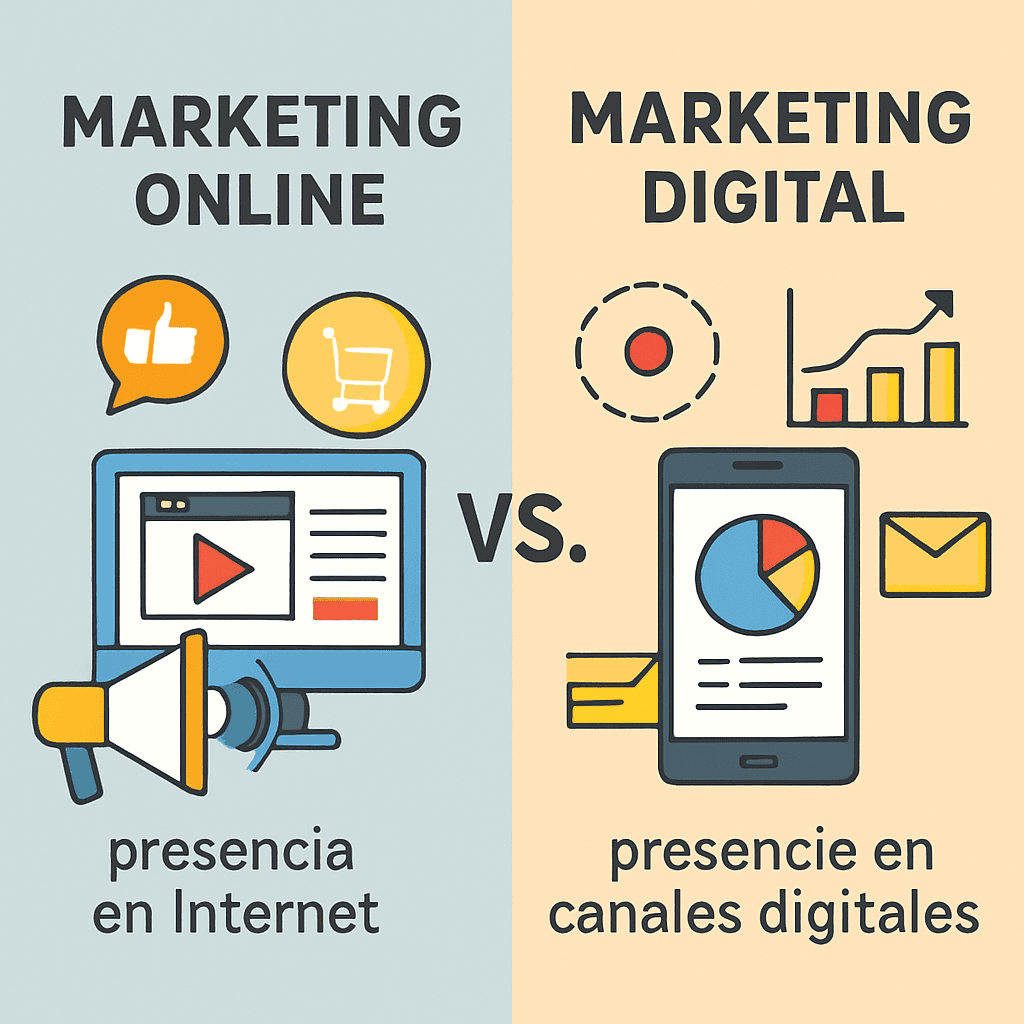 Comparación entre marketing online y marketing digital