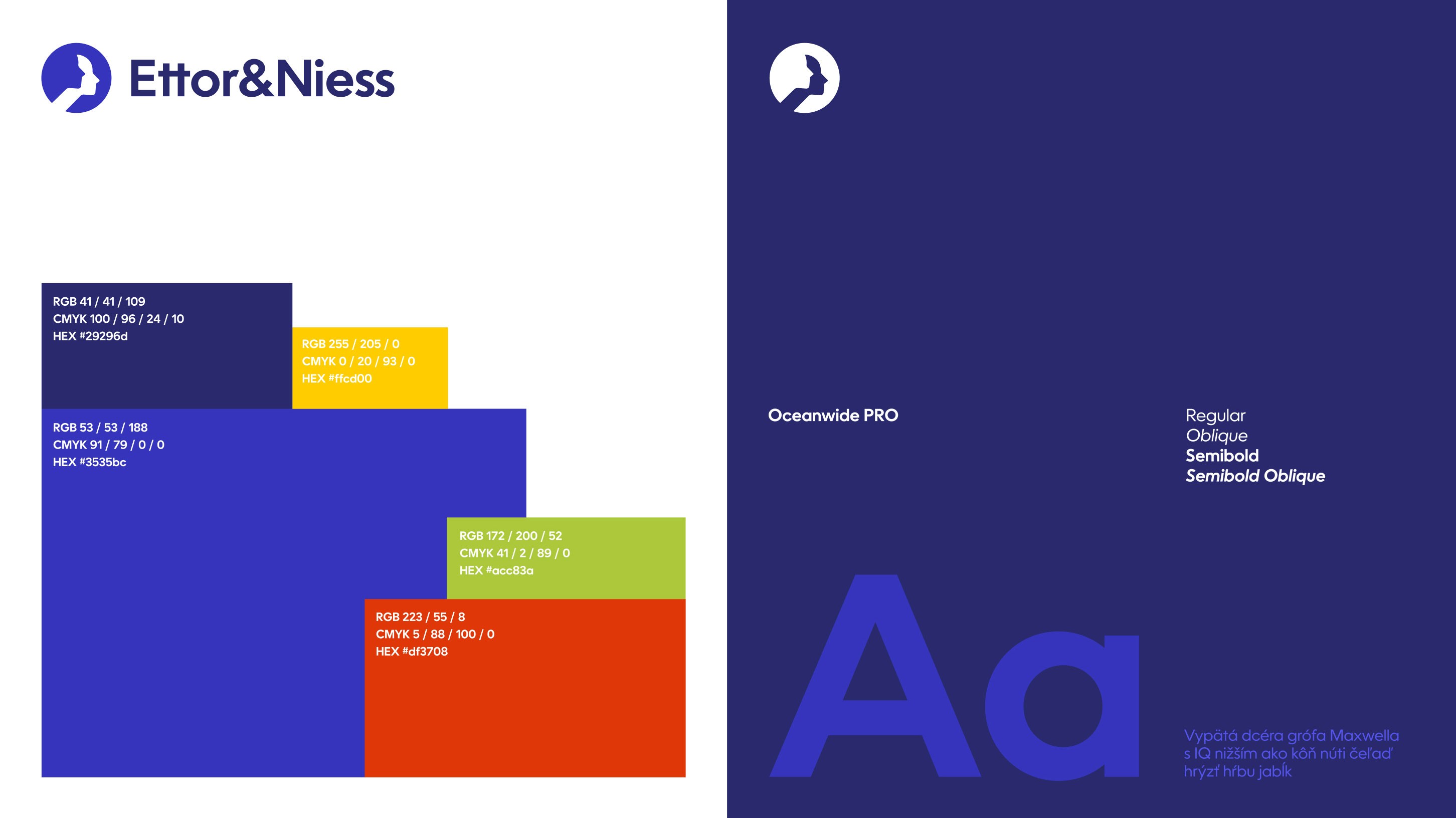 Ettor & Niess brand identity by SLOWRAT — logo, colour palette, and typography system