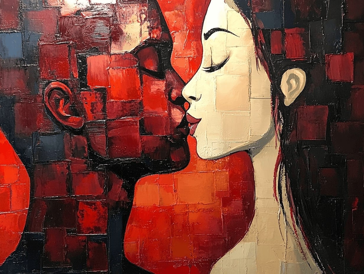 Kissing couple illustration