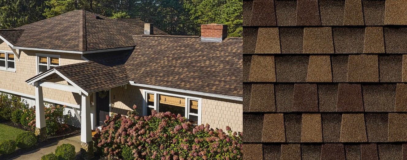 GAF Timberline HDZ Chestnut Valley manufacturer roof illustration and shingle detail