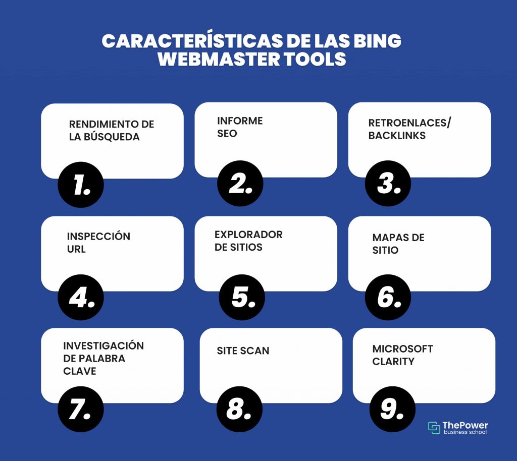 características de las bing webmaster tools