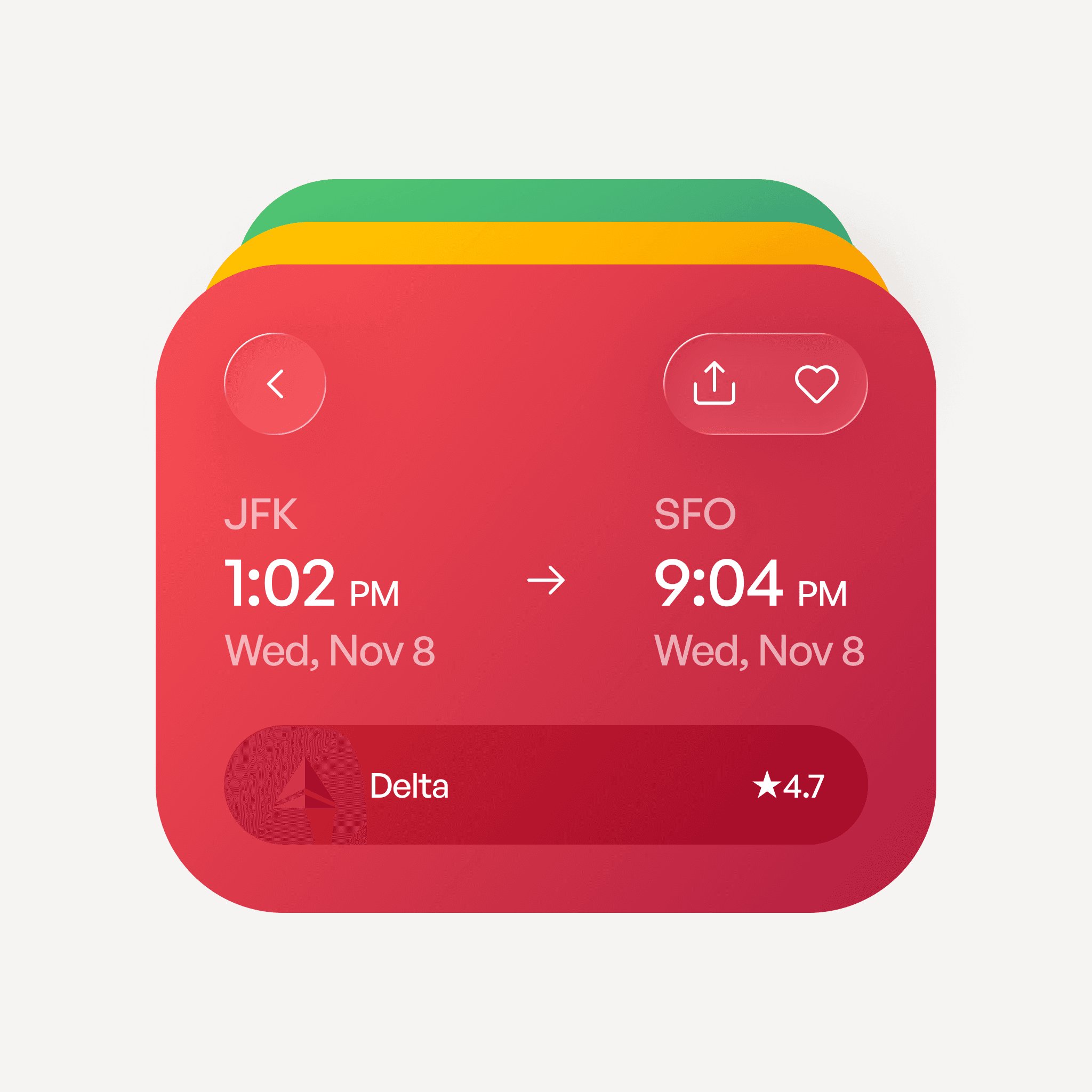 Flight cards UI