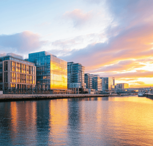 Buildings of finance companies in Dublin
