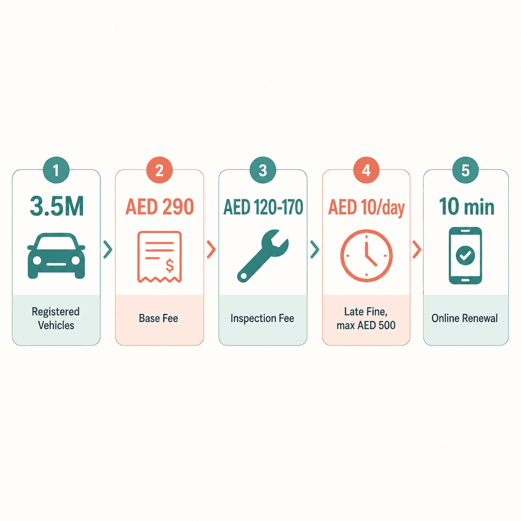 Infographic: RTA Vehicle Registration Renewal Dubai - Step-by-Step Guide