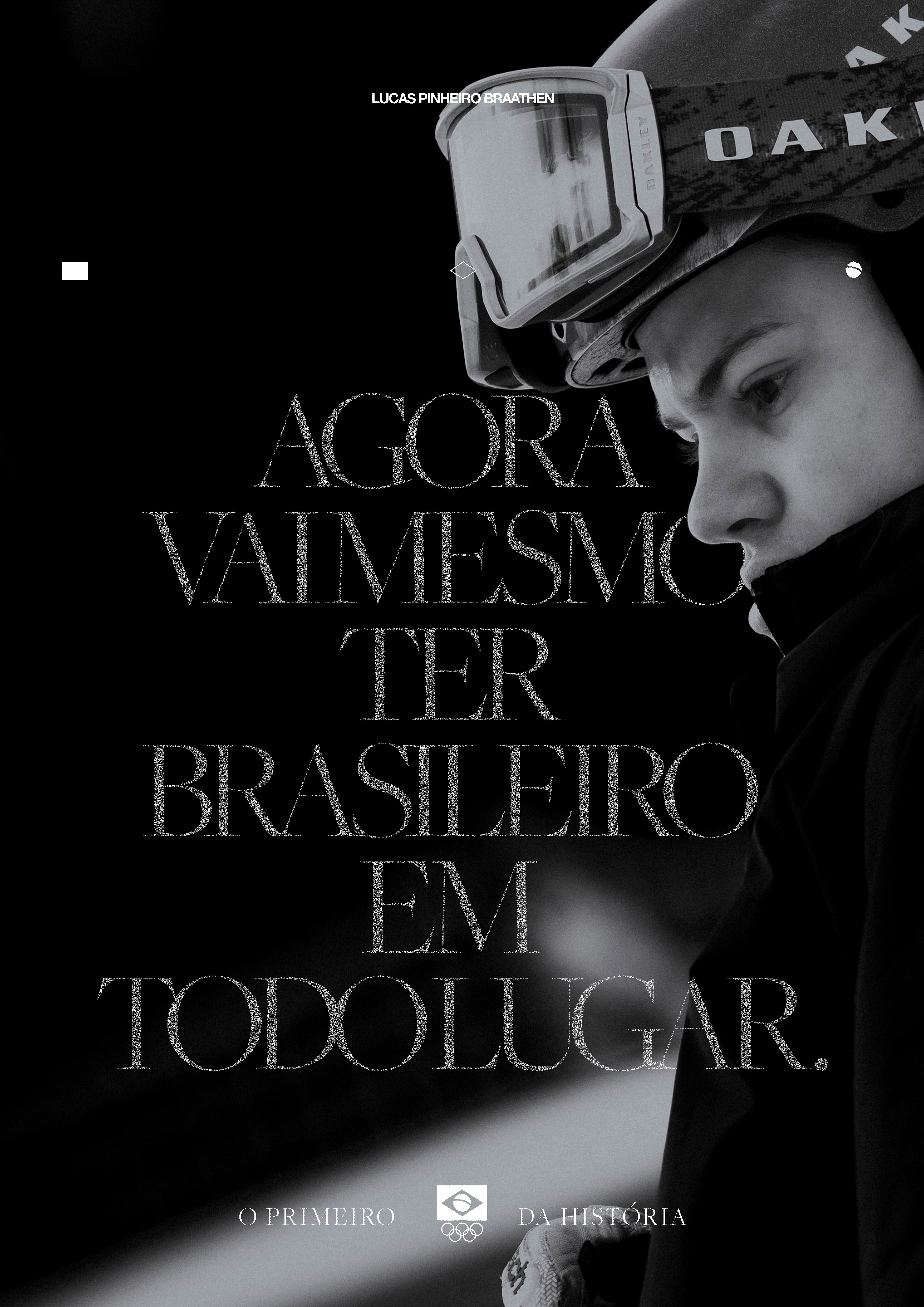 Profile view of Lucas Pinheiro Braathen in an advertising image.