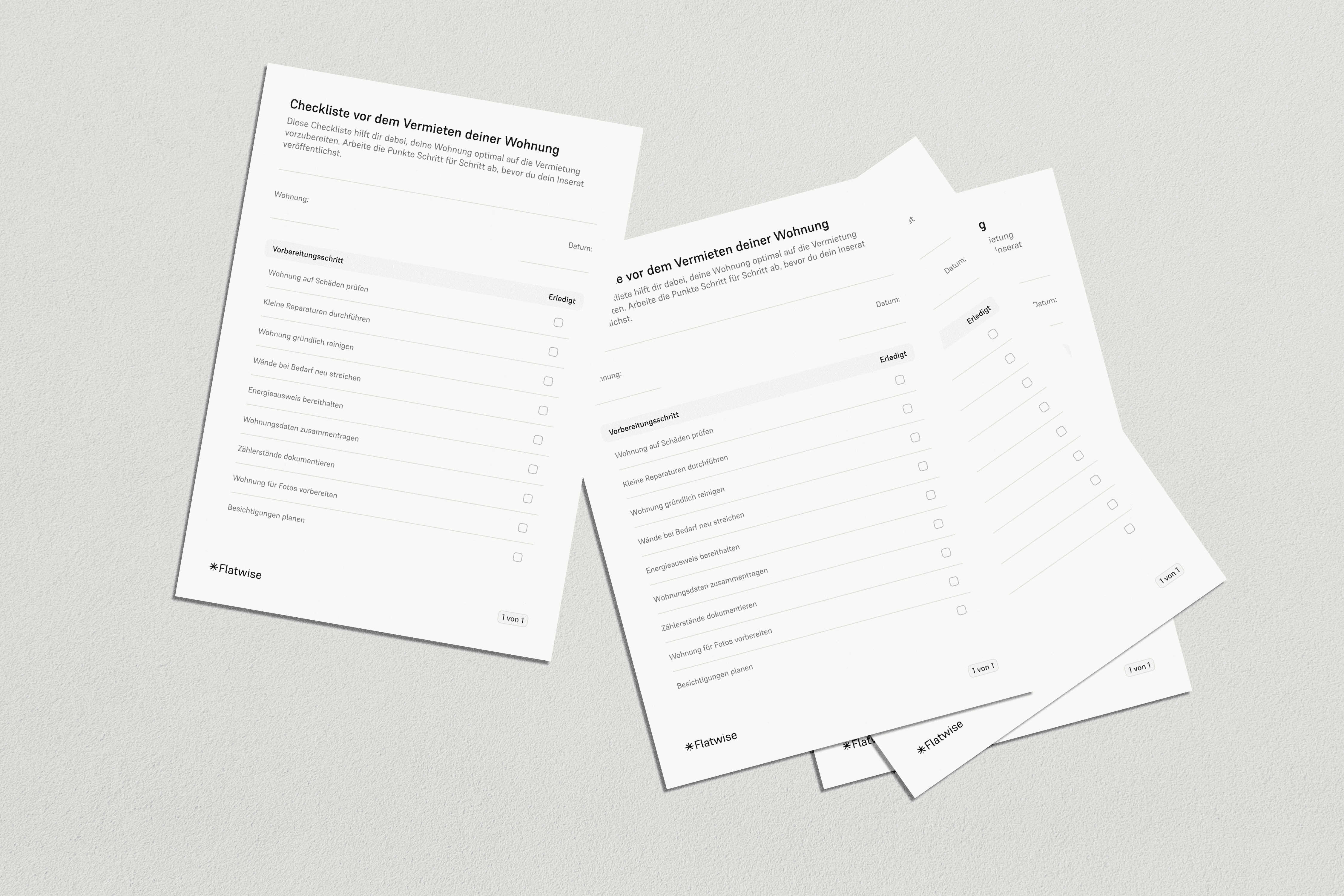 Foto von der Checkliste zur Vorbereitung auf die Vermietung