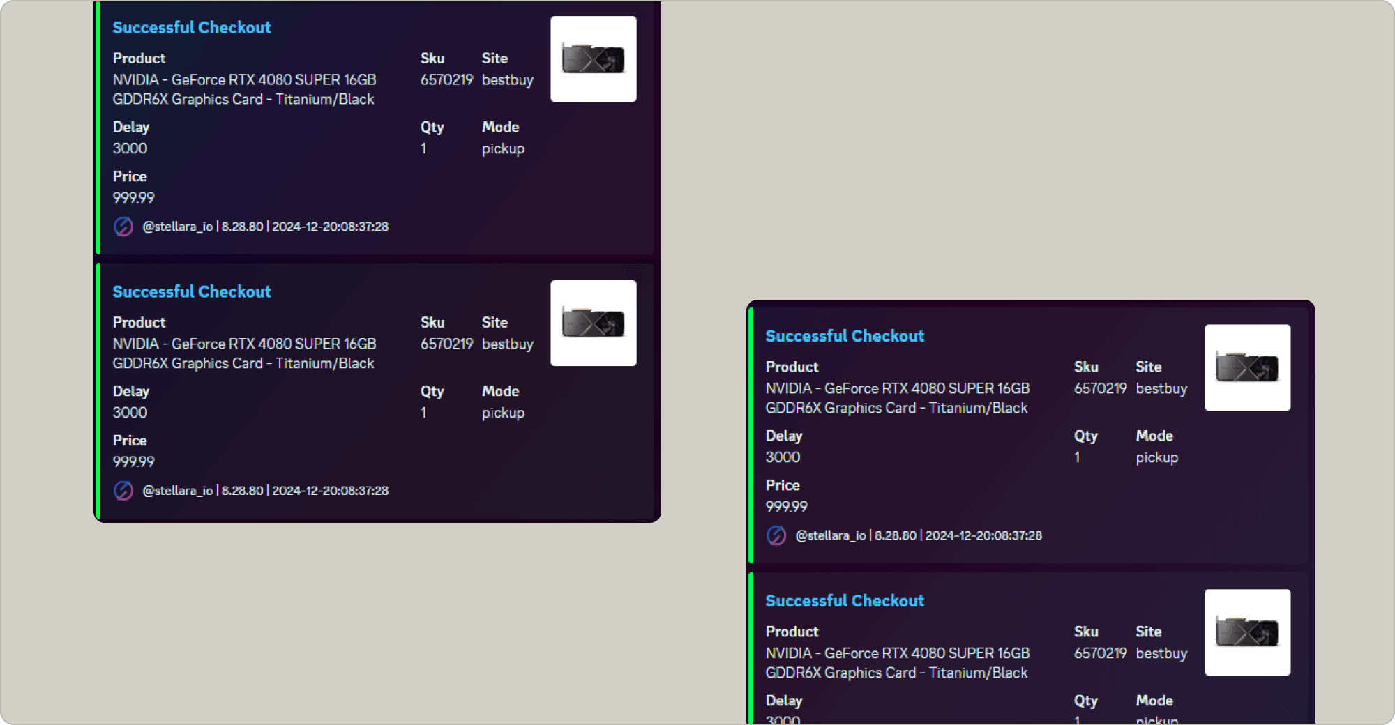 Stellar AIO success stories during the NVIDIA RTX 4080 SUPER drop