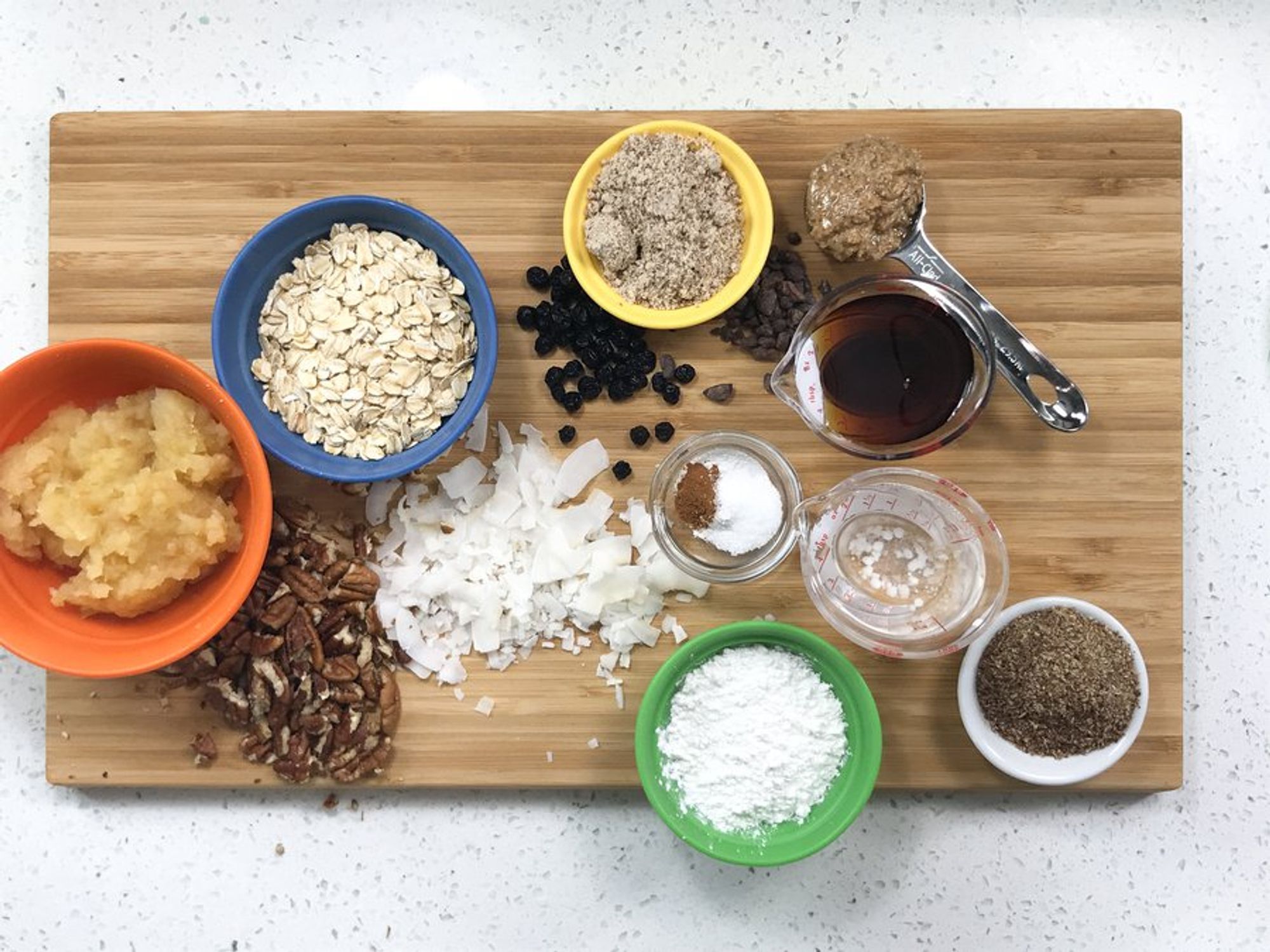 ingredients for blueberry cacao cookies