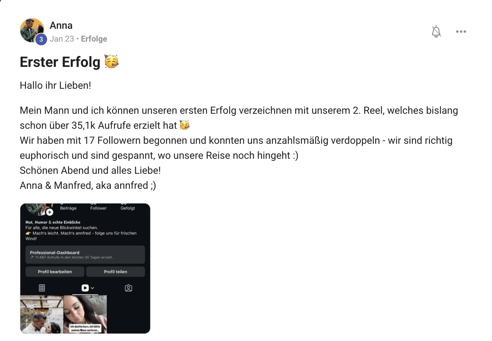 Kundenstimme KI Creator Akademie: Anna verdoppelt Follower und erzielt Instagram-Reel über 35.100 Aufrufe