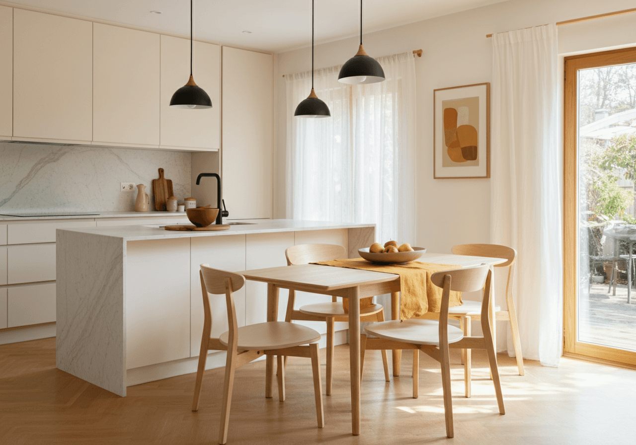 Cocina abierta con isla del apartamento en alquiler en Riu Anoia, Tarragona