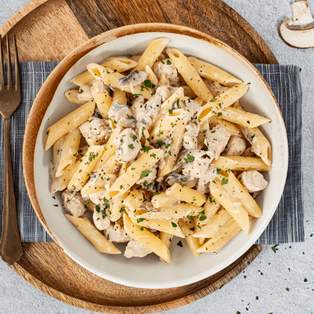 Pâtes poulet & champignons