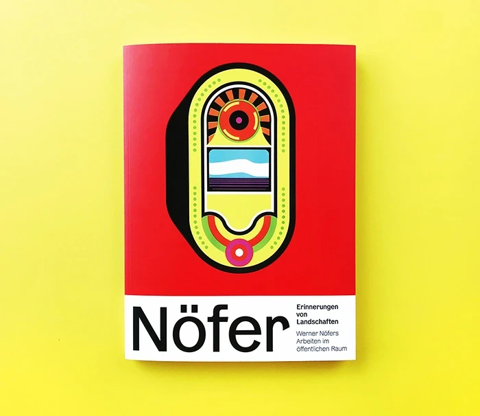 The title of the art catalogue of Werner Nöfer in bright red and big typography featuring Neptun 
