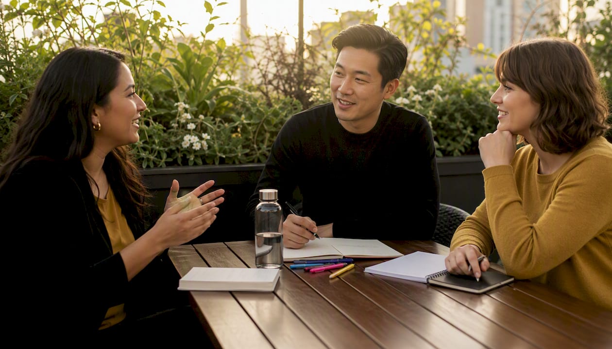Team discussing feedback collection methods