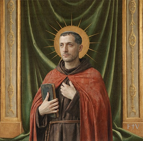 Sacred artwork by Faith and Verse. © Faith and Verse, 2025. All rights reserved.  Traditional catholic art - Saint Bonaventure portrait. 