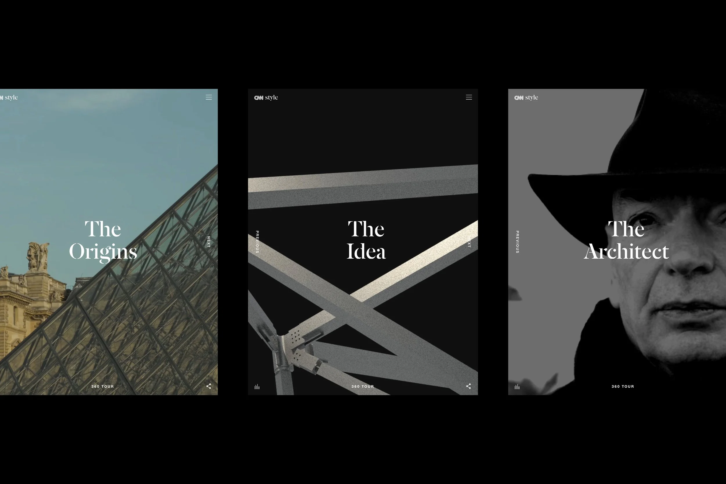 Chapter design for CNN Style's interactive feature on the Louvre Abu Dhabi Museum.