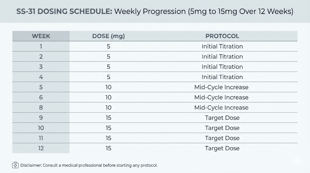 SS-31 peptide dosing protocol chart for bodybuilding