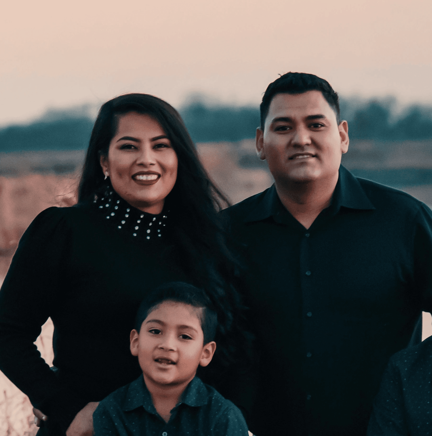 A selfie of a couple in a car