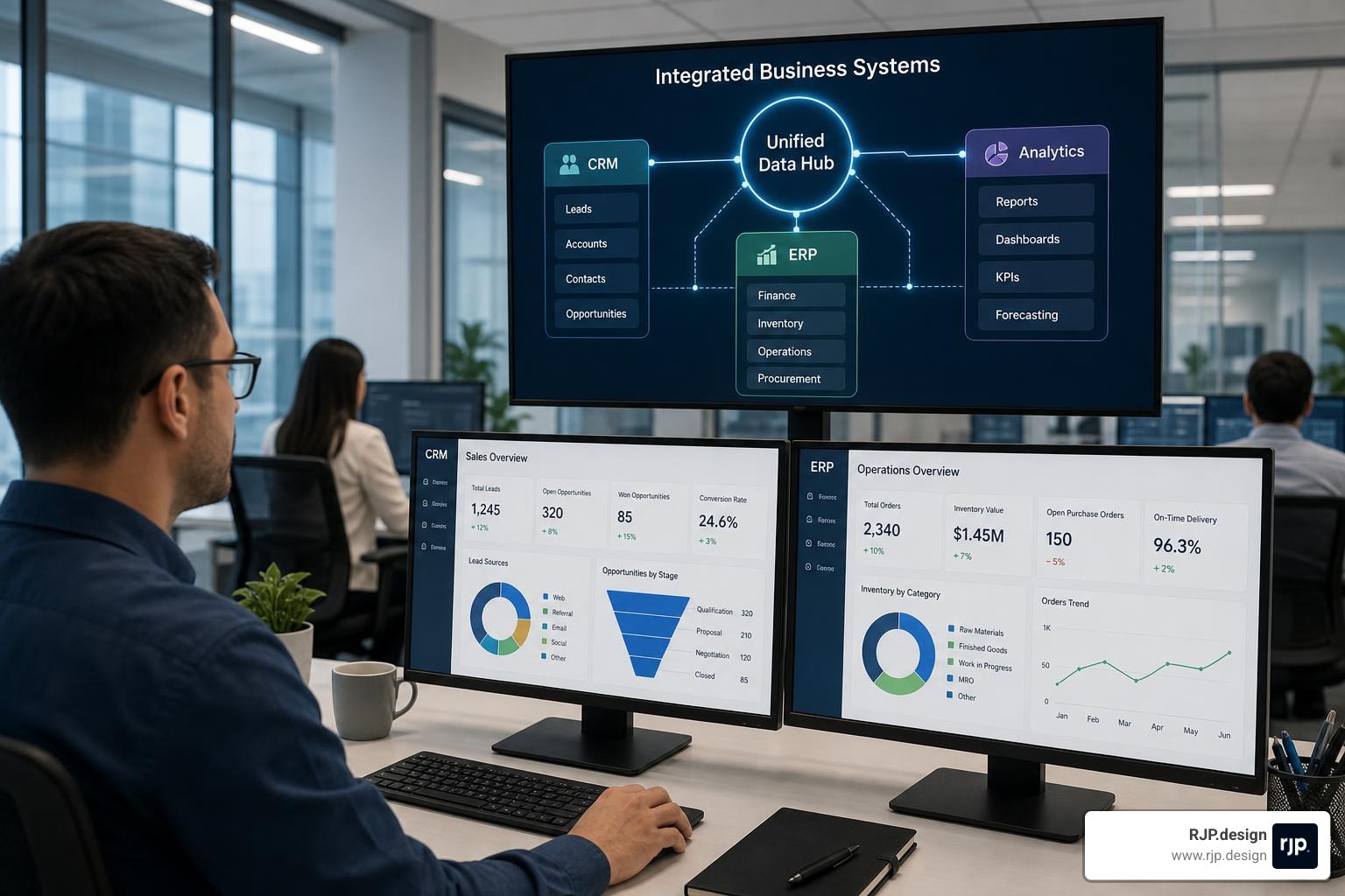 enterprise website architecture with connected business systems