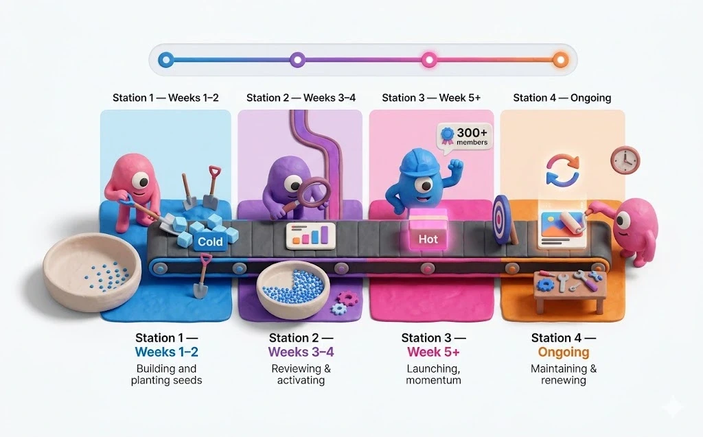 ABM LinkedIn Ads sequential launch timeline