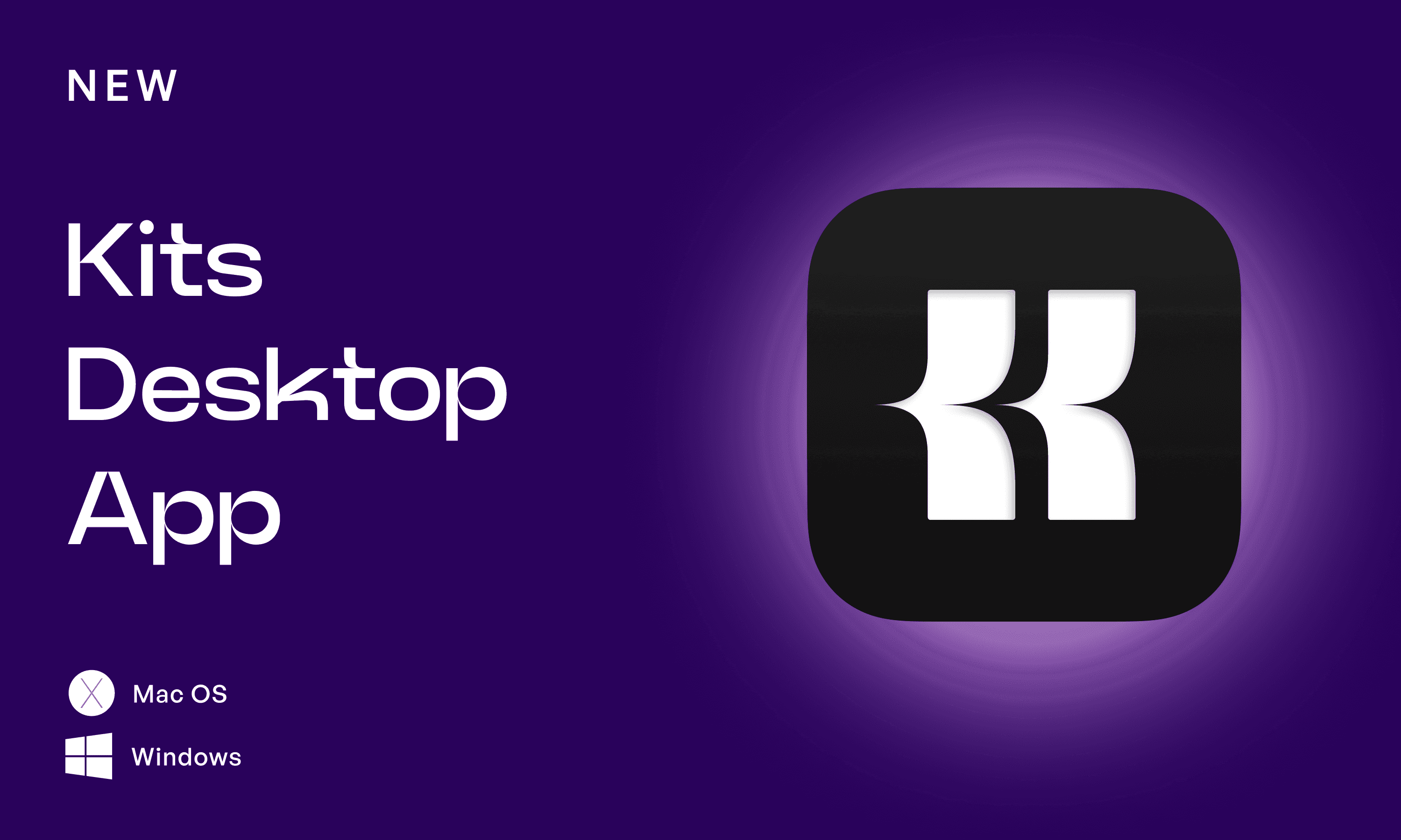 Kits AI desktop app graphic with logo