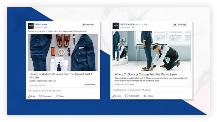 Conversion rate optimization case study of Indochino’s Innovative landing pages. 