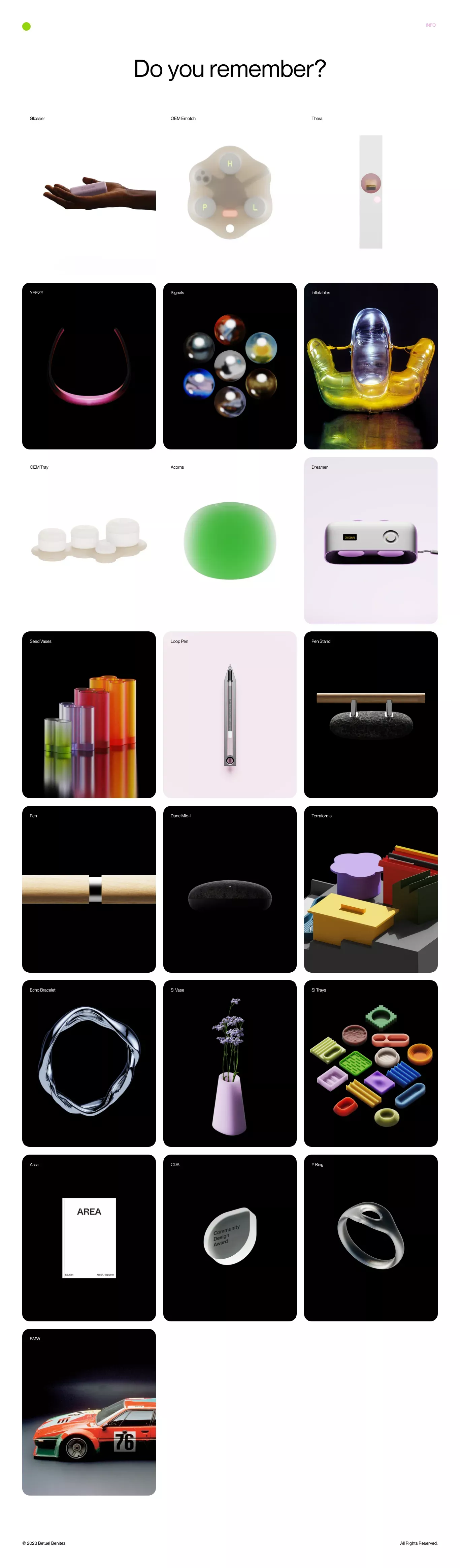 Betuel Benitez portfolio page screenshot showcasing Design design