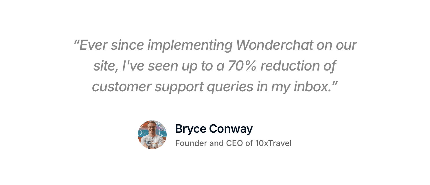 Customer Testimonial for Wonderchat Chatbot Implementation