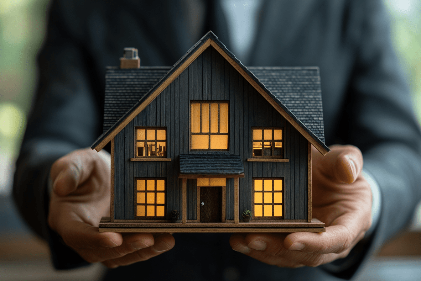 Smiling young woman with long hair standing against a dark green background, holding a finger to her chin.