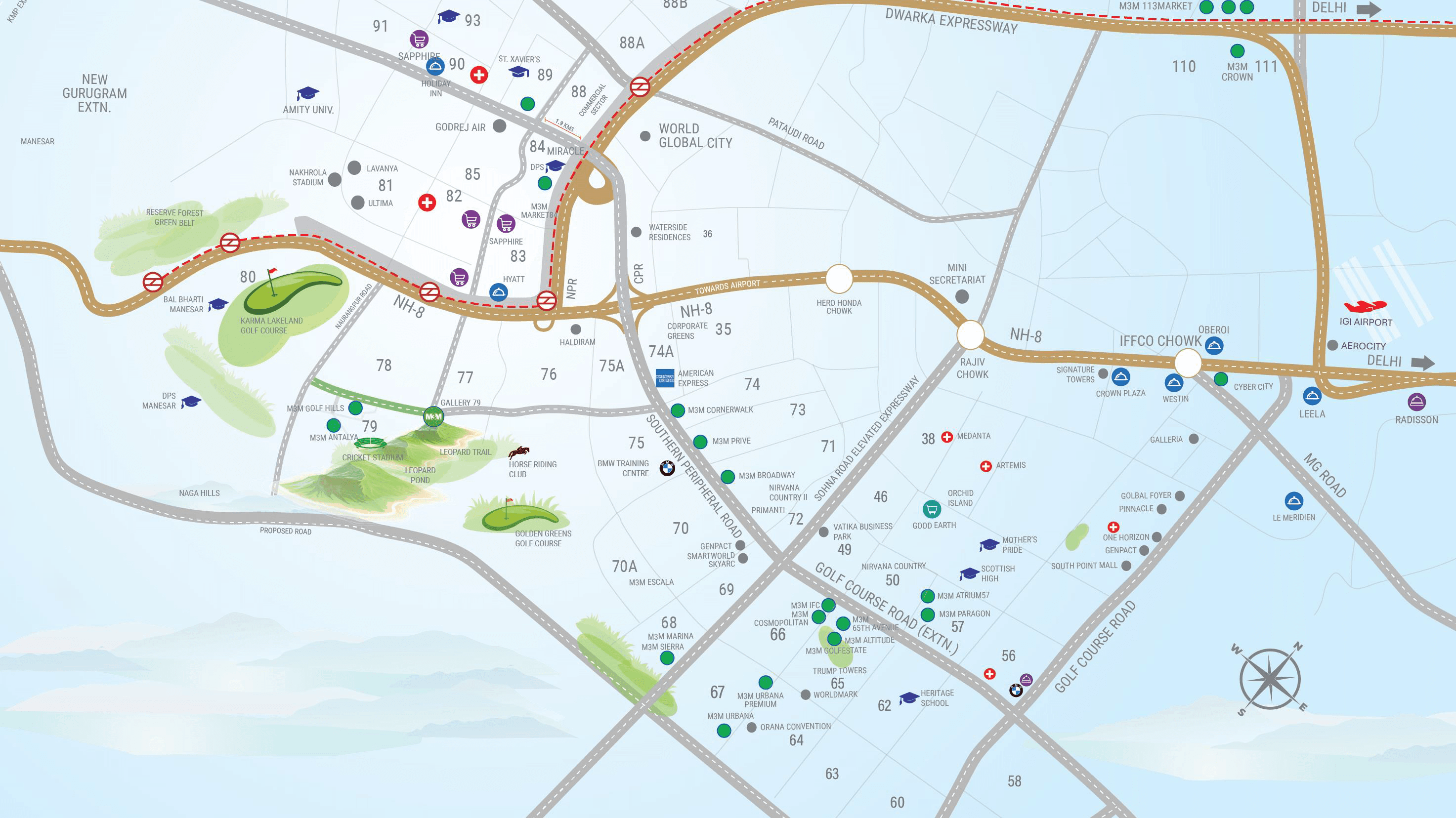 m3m opus merlin location map