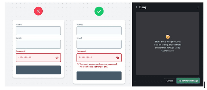 Fig 4: This figure shows an example of error detection and prevention.