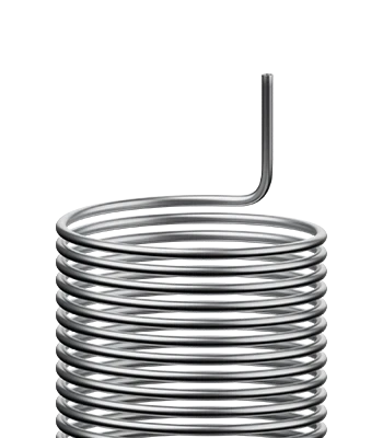 3D render of a stainless steel coil