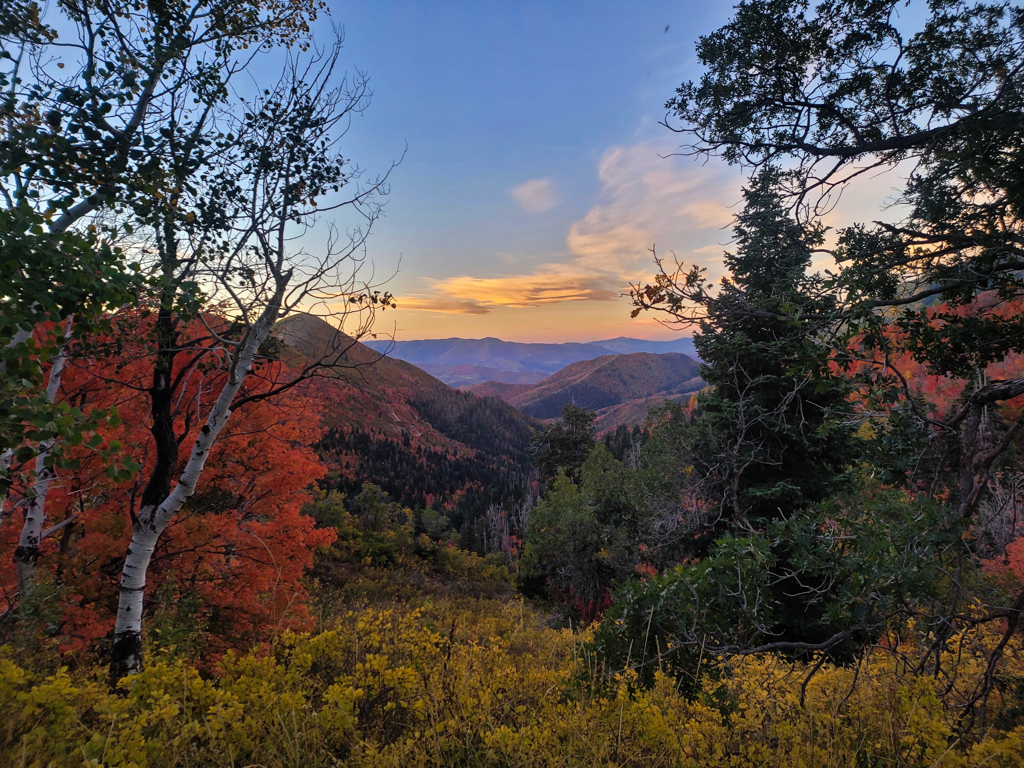 Beautiful view of mountain range during the fall season