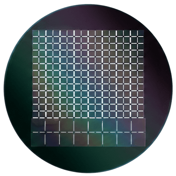 Wafer image from Volantis showing its photonic interconnect technology